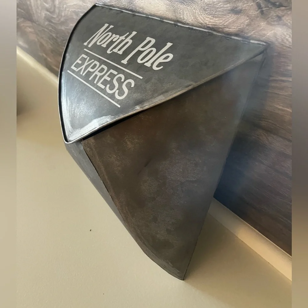 Metal Christmas Santa rustic farmhouse letter box holiday decor